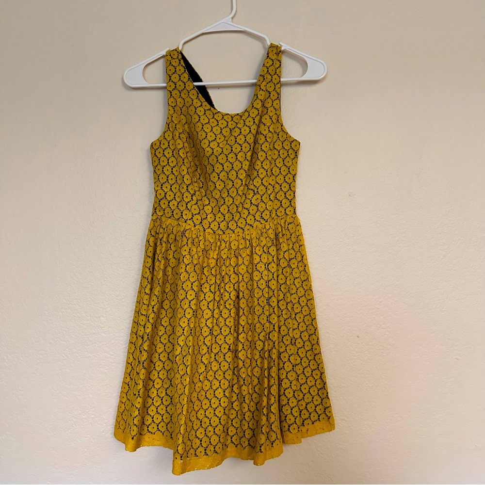 ModCloth Lace Golden Yellow Dress Size S
